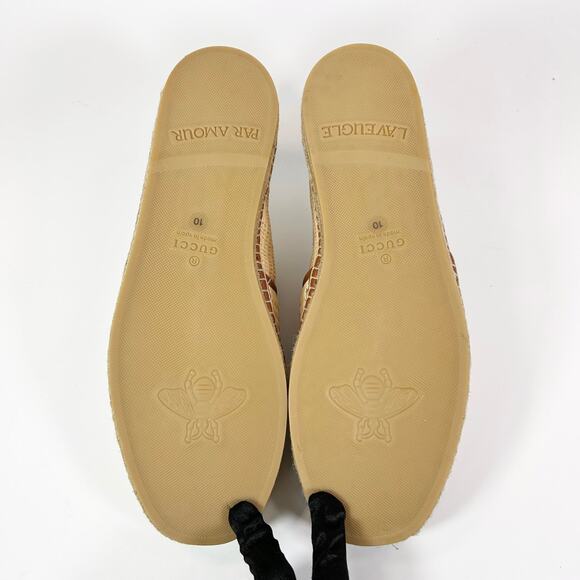 Gucci Interlocking G Raffia Leather Espadrille - Men’s 10.5 - Picture 7 of 8